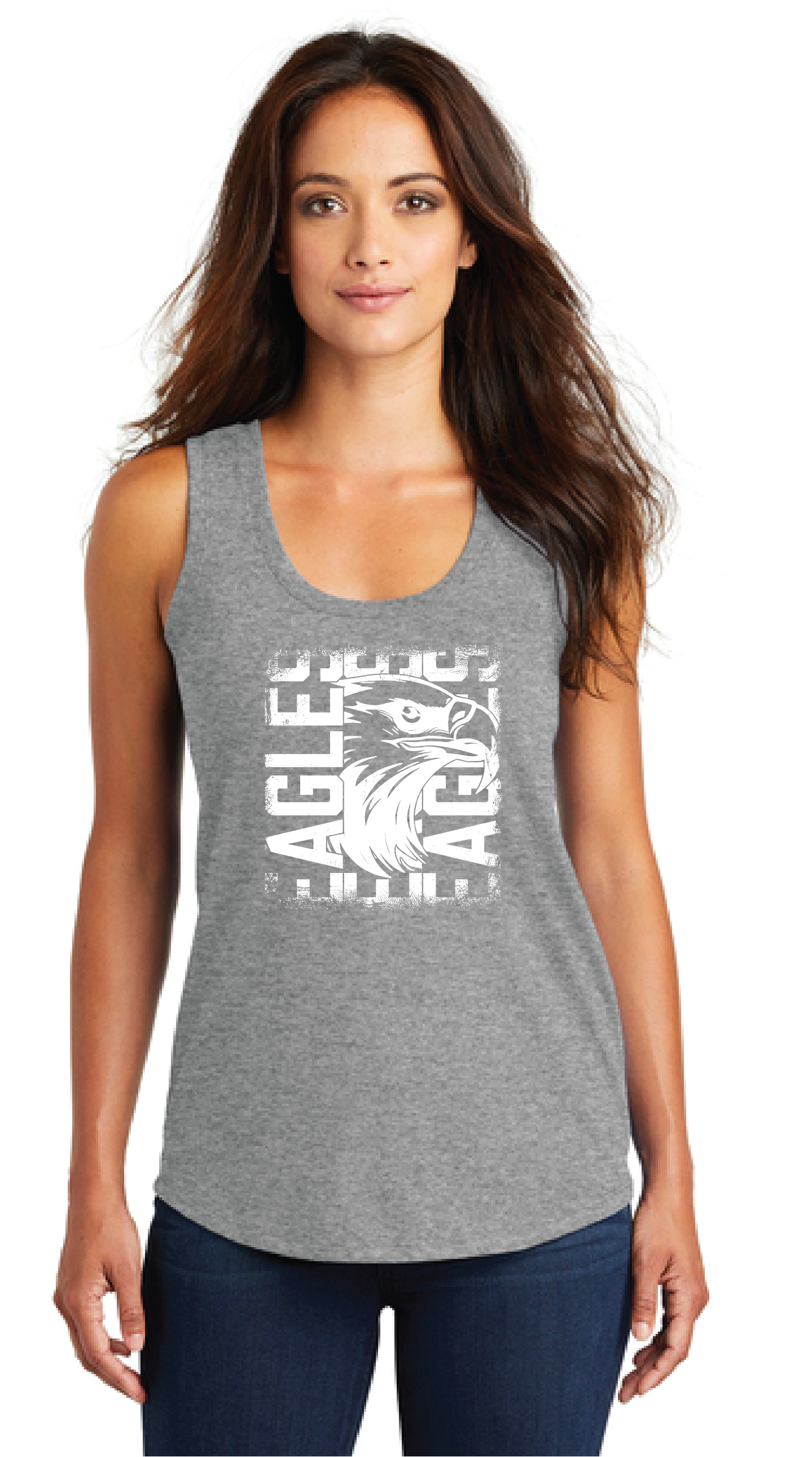 Eagles Distressed - District Women’s Perfect Tri ® Racerback Tank