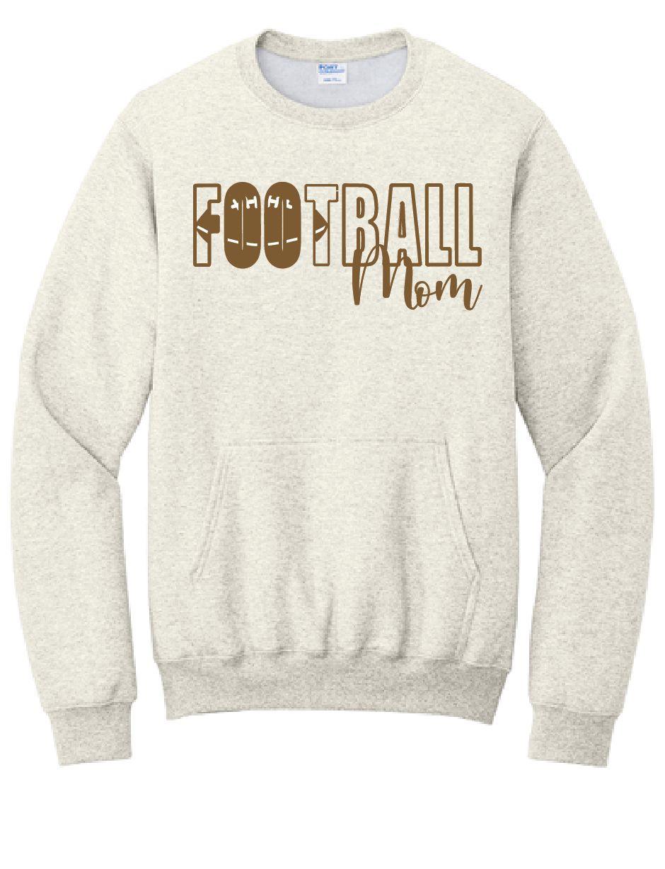 AV Football - Port & Company® Crewneck Pocket Sweatshirt - Football Mom