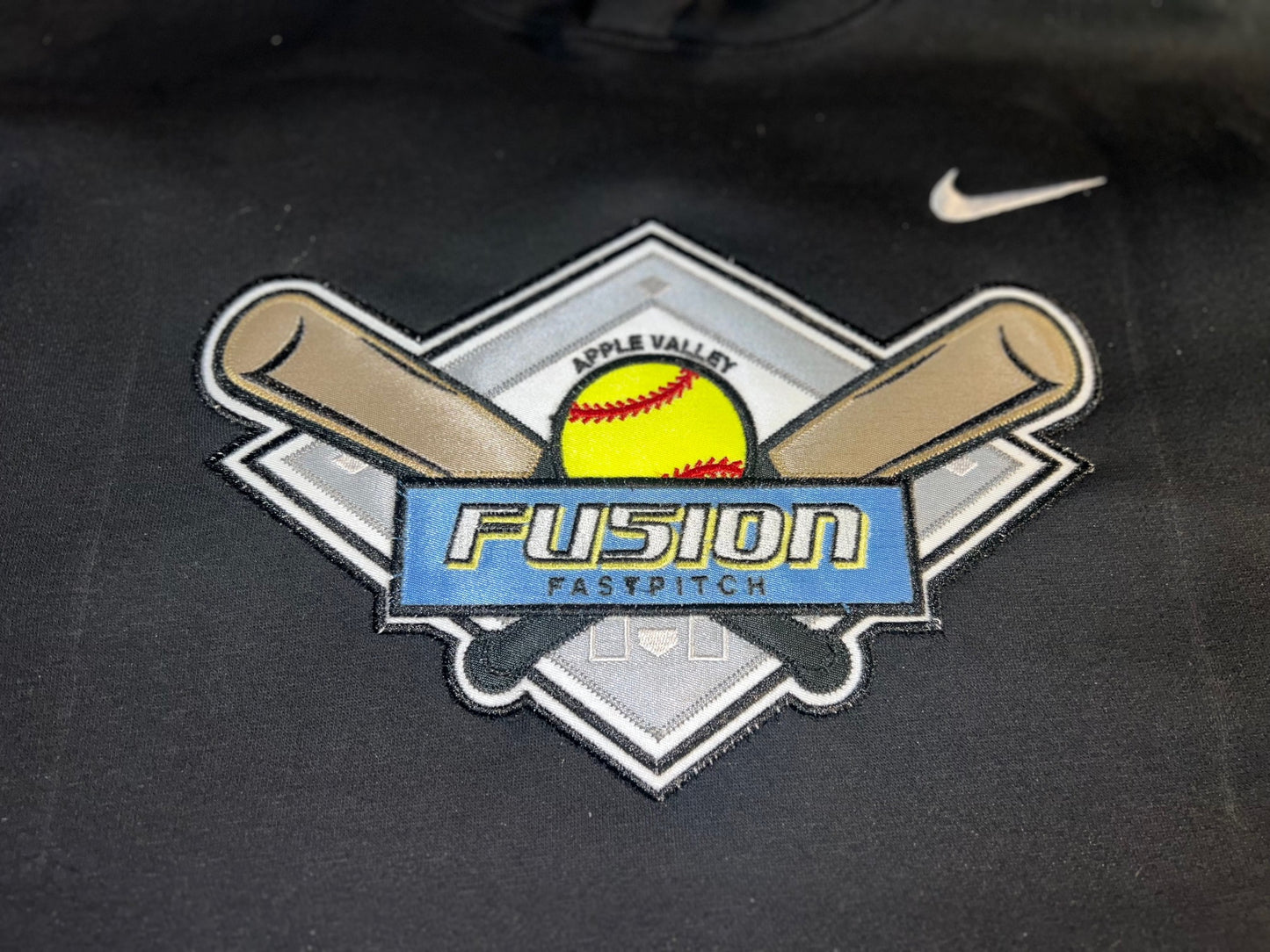 Fusion Fastpitch - Nike Club Fleece Pullover Hoodie - APPLIQUE - Embroidery