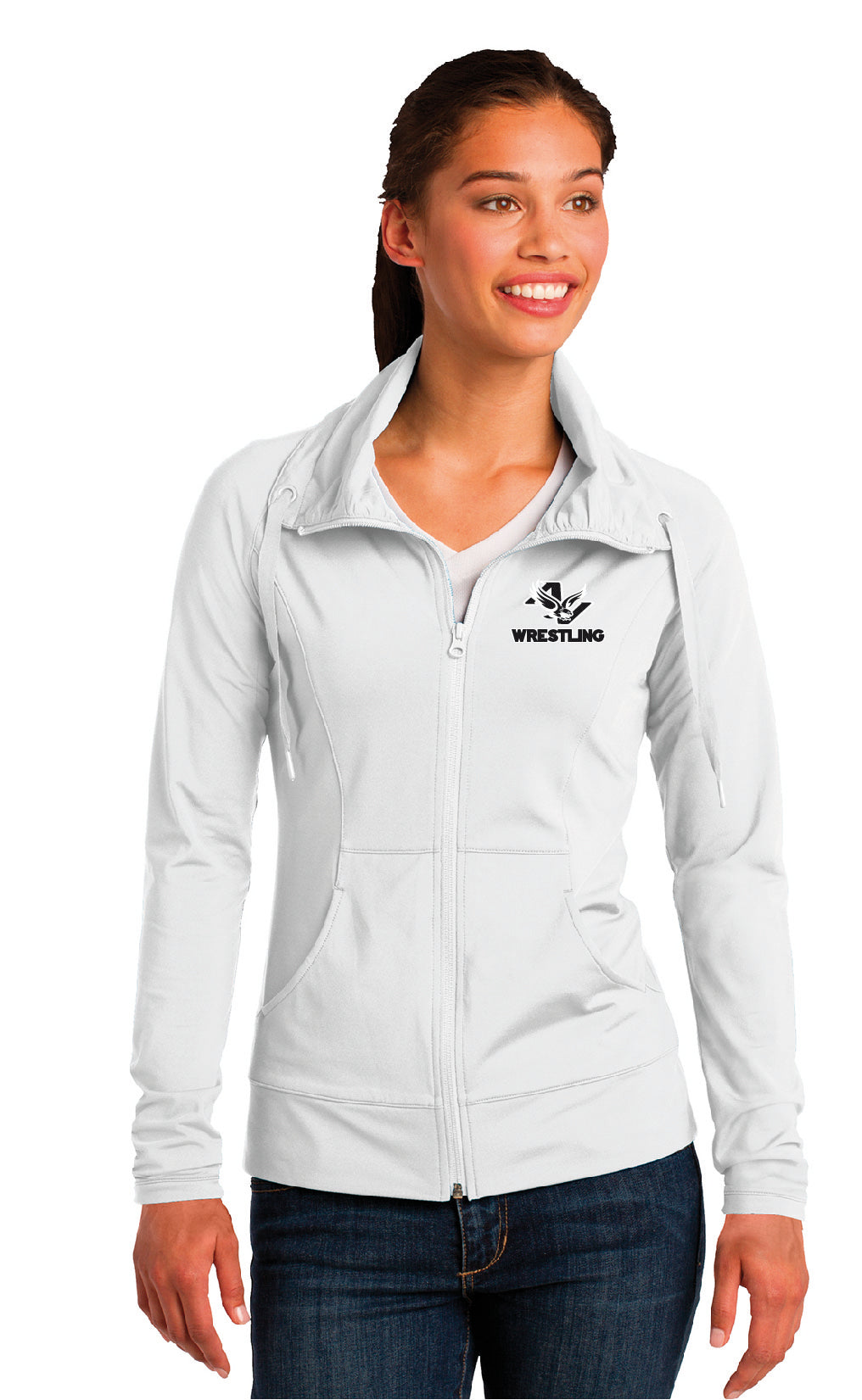 AV Wrestling - Sport-Tek® Ladies Sport-Wick® Stretch Full-Zip Jacket