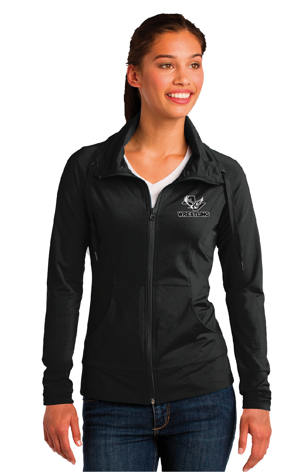 AV Wrestling - Sport-Tek® Ladies Sport-Wick® Stretch Full-Zip Jacket