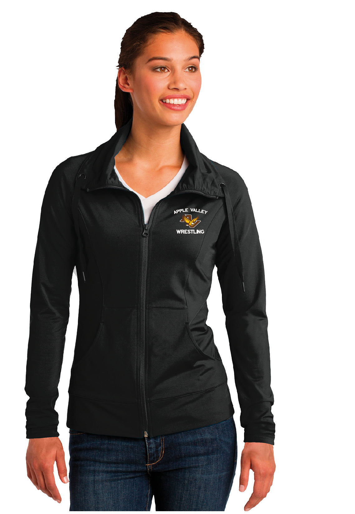 AV Wrestling - Sport-Tek® Ladies Sport-Wick® Stretch Full-Zip Jacket