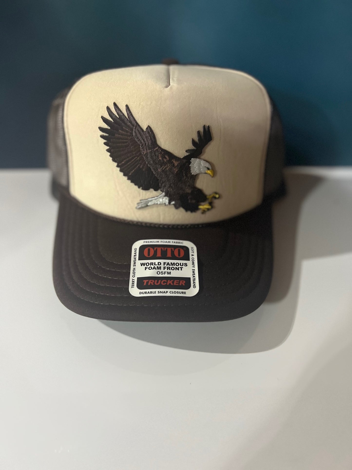 Bald Eagle Brown Foam Front Trucker Hat
