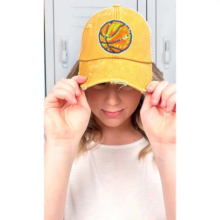 Sparkle Basketball Vintage Hat