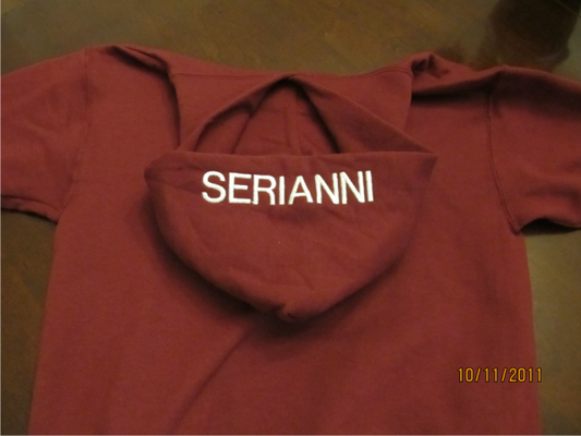 Name Embroidered on Hood